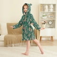 thumbnail image 4 of FORMRS Niños Bathrobe Unisex Hooded Robe Soft Plush Pajamas Sleepwear, Size 10-12T, Green Christmas Gingerbread, 4 of 7