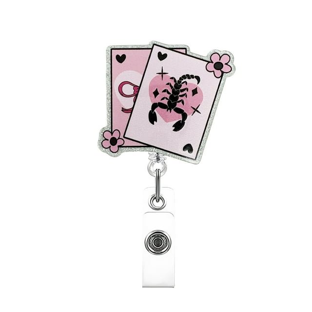 asddcavvf Funny and Cute Badge Reel with Clip Closure for Doctors Teachers Students Workers Etc Cartoon Pattern Badge Workplace Induction Craft Storage Drawers Stationery Pens Organizer Easter Crafts