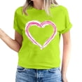 thumbnail image 1 of Diufon Chandails de la Saint-Valentin pour Femmes, Décontractés, à Manches Courtes, Col Ras du Cou, Chandails à Enfiler, Hauts Tendance Mignons, Blouse à Imprimé Graphique, 1 of 5