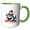Green/White, variant on 3drose, Santa Jaws Pun Quote Christmas Shark Cartoon Art, 15oz Two-tone Red Mug