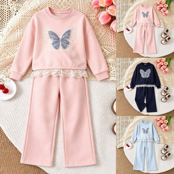 Toddler Baby Girl Soft Bamboo Viscose Long Sleeve Top and Pants Cloth Set–2-Piece Outfit 6-12 Months 12-24 Months 2t 3t 4t 5t 6t 7t 8t 9t Children,Everyday 3-4 Years