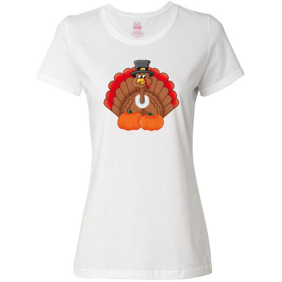 Inktastic Thanksgiving Turkey with Pumpkin Women's T-Shirt