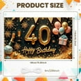 thumbnail image 2 of Gold Glitter 40th Birthday Banner Champagne Theme Display Balloon Decor Firework Design Milestone Celebration Backdrop for 40th Birthday Party Adult Celebration Photo Shoot, 2 of 9