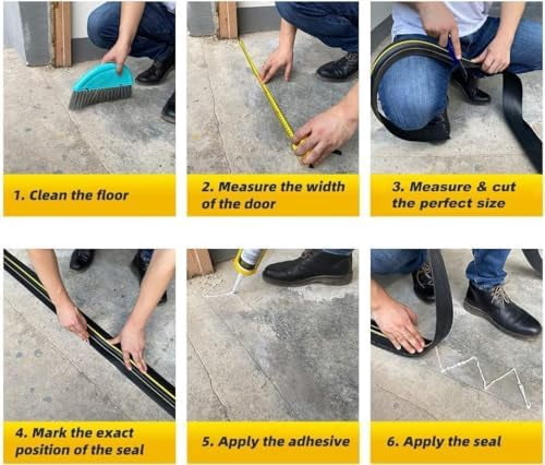 Universal Garage Door Threshold Seal Strip 10FT Kit, Bottom Waterproof Rubber Weather Stripping Replacement（Gray, 1 Adhesive）