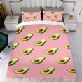 thumbnail image 4 of Aguacate Conjunto de sábanas temático, trío de piezas, cómodo y amigable con la piel, diseño único, regalo de decoración para el hogar para familiares, amigos y fans,173cm *218cm, 4 of 6