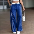 thumbnail image 6 of Women's Y2K Baggy Sweatpants Striped Wide Leg High Waisted Track Pants Casual Drawstring Jogger Pant with Pockets, 6 of 6