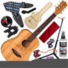 Luna LUNA-SAF-BAMBOO-D-KIT2645-NFBA Safari Bamboo Acoustic Travel Guitar with Guitar Stand