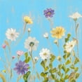 thumbnail image 2 of Iafrate, Sandra 15x15 White Modern Wood Framed Museum Art Print Titled - Wild Flowers on Cerulean III, 2 of 4