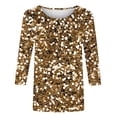 thumbnail image 5 of Roncen Sequin Top for Women, Sparkling Three-Quarter Sleeve Pullover with Crew Neck, Casual Glam Shirt, 5 of 5