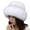 White, variant on D-GROEE Winter Fisherman Cap for Women Warm Plush Brim Cap Faux Mink Fur Basin Hat for Women
