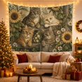 thumbnail image 3 of Cats Among Sunflowers and Garden Leaves, Cozy Vintage Style for Cat Lovers, Botanical Animal Wall Art, Housewarming Gift, Tapestry Wall Hanging for Bedroom and Living Room, 3 of 7