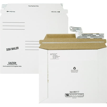 Anti Static Disk Mailer - Quality Park, QUA64117, Economy Disk/CD Mailers, 100 / Carton, White