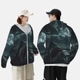 thumbnail image 4 of Balery Moonlit Night Sky Shark Sudadera ligera de manga larga con capucha y protección solar UPF 50+ para hombre y mujer, ideal para pesca y running-Small, 4 of 7