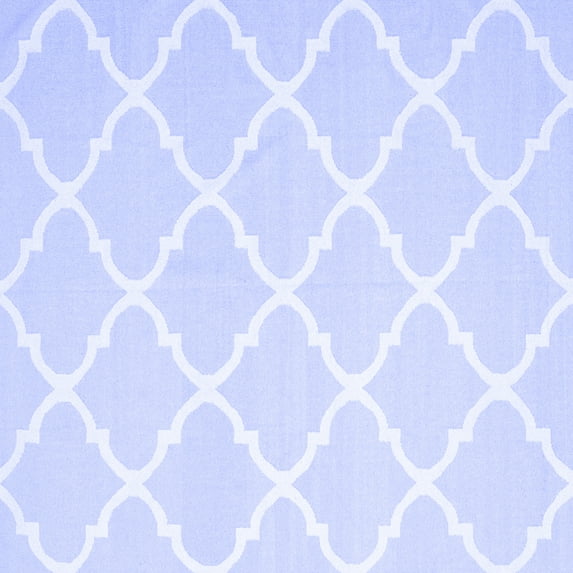 Ahgly Company Machine Washable Indoor Square Trellis Blue Modern Area Rugs, 5' Square