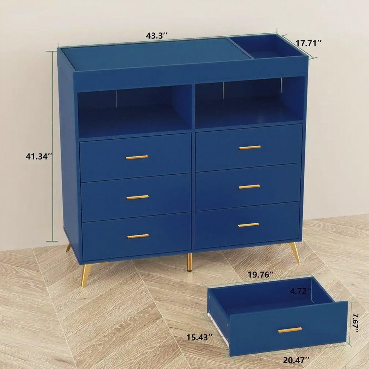 Danolapsi Changing Table Dresser with Drawers,Baby Dresser with Changing Table Top,Power Outlet,LED Light & Metal Feet,Diaper Changing Station Nursery Organizer for Infants Newborn（ship in 2 boxes）