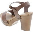 thumbnail image 3 of Soda Women's Bold Buckles Studded Wedge Sandal, 3 of 7