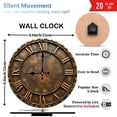 thumbnail image 3 of Vintage Antique Wall Clock Decorative Home Art Piece 10-Inch Silent Wooden Wall Clock, Battery Operated (AA Batteries Not Included), Artistic Home Decor, 3 of 8