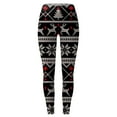 thumbnail image 4 of Women Christmas Outfit Women's Festive Holiday Print Fashionable Casual Slim Fit Stretch Ankle Pants Trousers for Everyday Wear Comfort Black M, 4 of 4