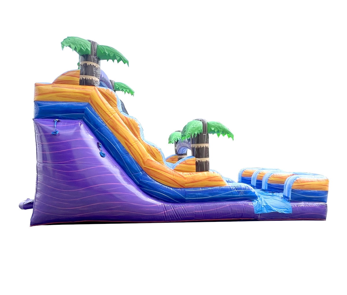 TentandTable Commercial Inflatable Water Slide, Purple Tropical Marble Dual Lane with Blower, 15 ft
