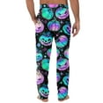 thumbnail image 5 of Domuza Halloween Pj Pants for Men Novelty Spooky Print Casual Drawstring Pajama Pants Lightweight Soft Cotton Lounge Pajama Bottoms with Pockets Light Purple XXL, 5 of 6