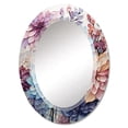 thumbnail image 2 of Designart "violet Tranquil Petals V" Abstract Round Wall Mirror - Modern Oval Printed Decorative Oversized Mirror - Multiple Color Options, 2 of 4