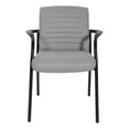 thumbnail image 2 of Guest Chair in Charcoal Gray Faux Leather with Black Frame, 2 of 5