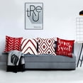 thumbnail image 5 of Decorative Throw Pillow Covers 20x20 Inch Wine Red Pillow Covers for Couch Sofa Living Room Bedroom,Farmhouse Outdoor Throw Pillow Cover,Modern Geometric Linen Square Throw Pillow Case Set of 4, 5 of 6