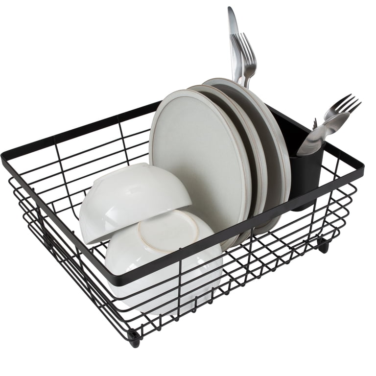 Kitchen Details Flat Wire Dish Rack, Black photo 1