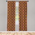 thumbnail image 5 of Ambesonne Damask Window Curtains, Renaissance Rococo Motif, Each 28" W x 63" L, Marigold Multicolor, 5 of 5