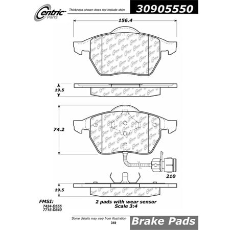 StopTech 309.05550 Sport Brake Pads with Shims and Hardware 