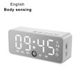 thumbnail image 4 of Superficie del espejo 3-en-1 Reloj de alarma grande Pantalla grande Bluetooth-Compatible Ruido Reducción Altavoz Tiempo real Temperatura Meter Relojes Tipo 3 Blanco Inevent HA011424-07, 4 of 6
