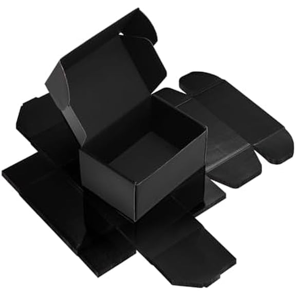 6 Pack 6x4x3 Black Shipping Boxes, Small Cardboard Mailer Boxes for Small Business Shipping Packaging
