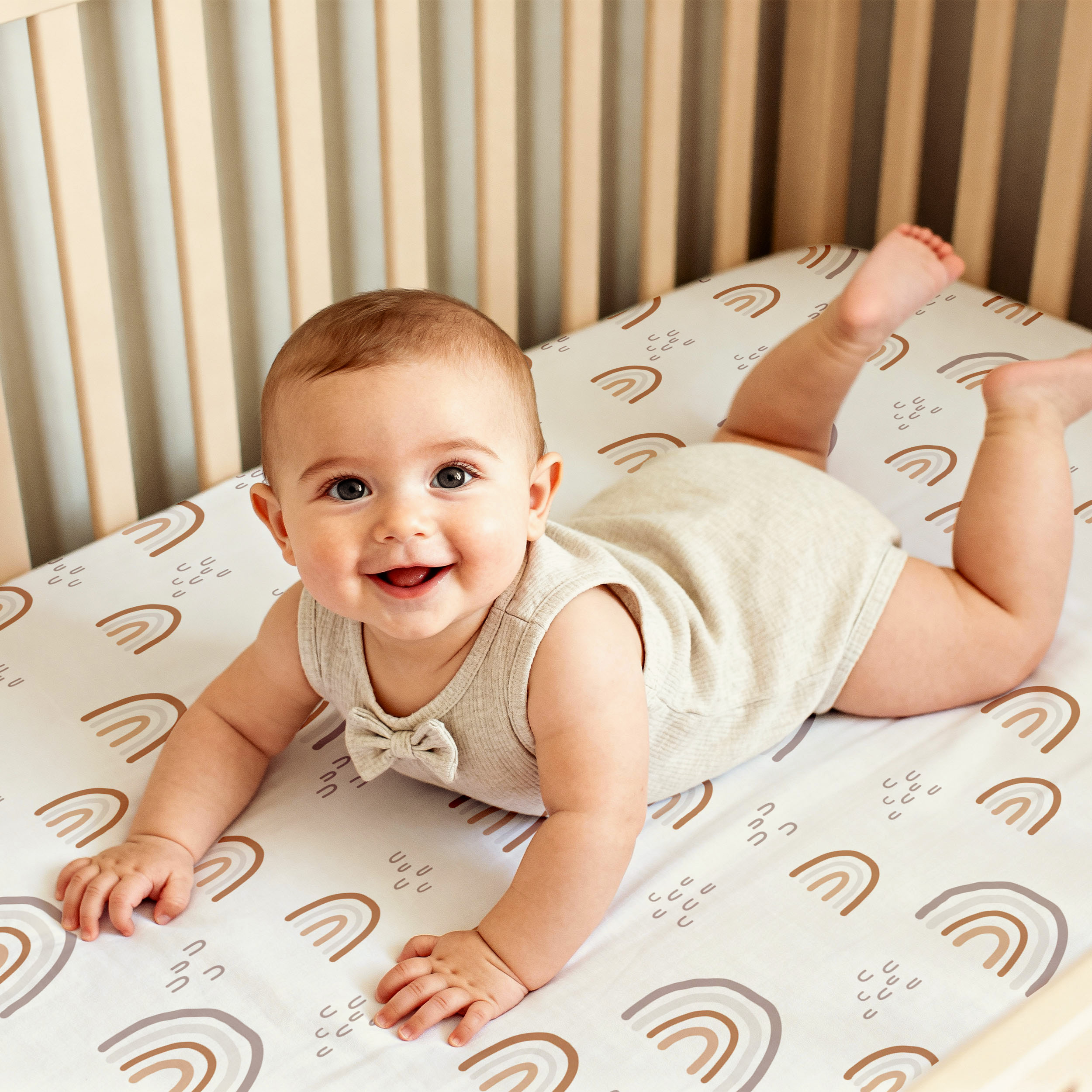 Gllquen Baby Fitted Crib Sheets 2-Pack, Rainbows photo 3