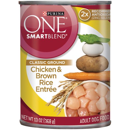 Purina ONE SmartBlend Classic Ground Chicken & Brown Rice Entree Adult Wet Dog Food, 13 Oz.