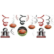 Amscan Super Bowl LI 51 NFL Stadium 26" Hanging Whirls, Brown Red Black, 12 CT