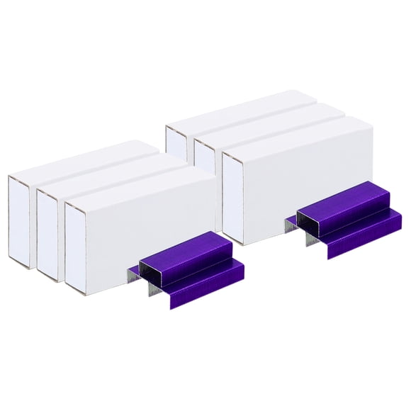 Unique Bargains Staples for Stapler, 6 Pack(1000Pcs Staples Per Pack) #10 Mini 3/16 Inch Length Staples Jam Free Purple