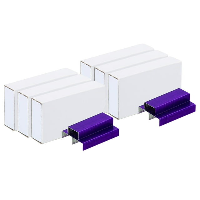 Unique Bargains Staples for Stapler, 6 Pack(1000Pcs Staples Per Pack) #10 Mini 3/16 Inch Length Staples Jam Free Purple
