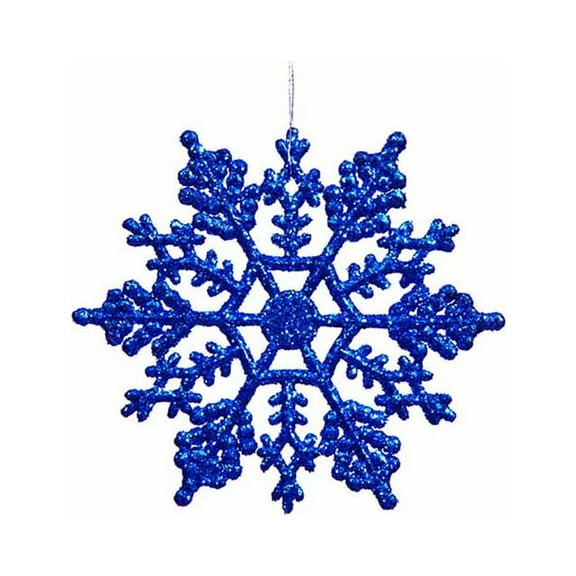 Northlight 24ct Glitter Snowflake Christmas Ornament Set 4" - Lavish Blue