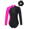thumbnail image 2 of inlzdz Kids Girls Long Sleeve Gymnastics Leotards Sparkly Ballet Dance Wear Size 6-16 Hot Pink 6, 2 of 5
