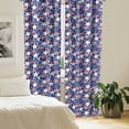thumbnail image 2 of Ambesonne 4th of July Curtains, Patriotic American Star, Pair of 28"x63", Royal Blue White and Red, 2 of 5