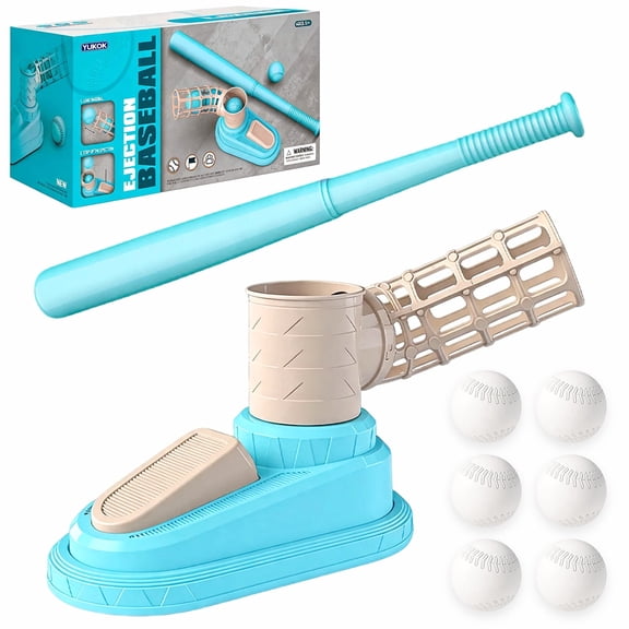 Chuvikid Kids Auto Baseball Pitching Machine with Pitching Machine,Baseball,Bat,Outdoor Training Equipment Baseball Toy Set Gift for kids Ages 3-12
