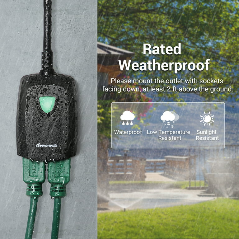 DEWENWILS Outdoor Indoor Wireless Remote Control Outlet Kit Waterproof Plug in