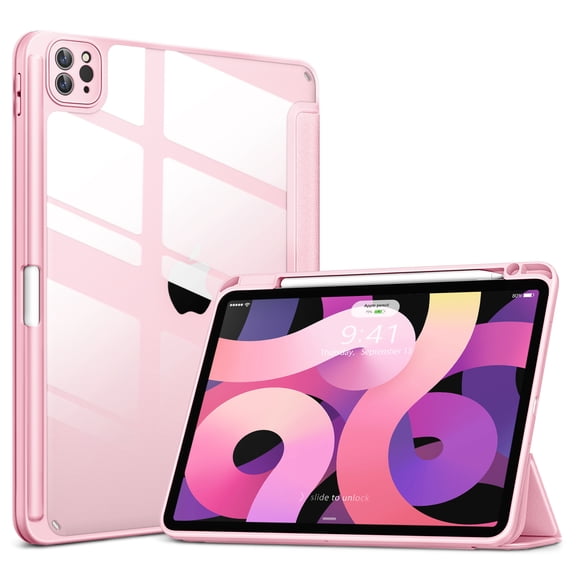 DTTOCASE iPad Pro 12.9 Case 6th/5th/4th/3rd Generation 2022/2021/2020/2018,Clear Cover- Pink