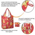 thumbnail image 4 of 5 Pack Foldable Shopping Bag,Red Christmas Gingerbread Man Pattern Reusable Grocery Bags with Pockets,Large Reusable Tote Bags with Handles Waterproof & Lightweight, 4 of 6