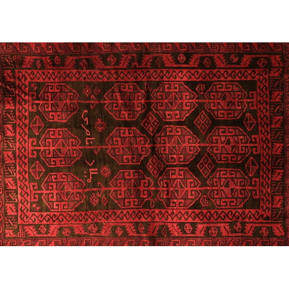 Ahgly Company Indoor Rectangle Persian Orange Traditional Area Rugs, 5' x 7'