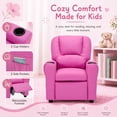 thumbnail image 6 of Snugway Kids Recliner Chair, Faux Leather Toddler Armchair with 2 Cup Holders & Side Pocket, Hot Pink, 90lbs Capacity for 1+ Years Old, 6 of 9