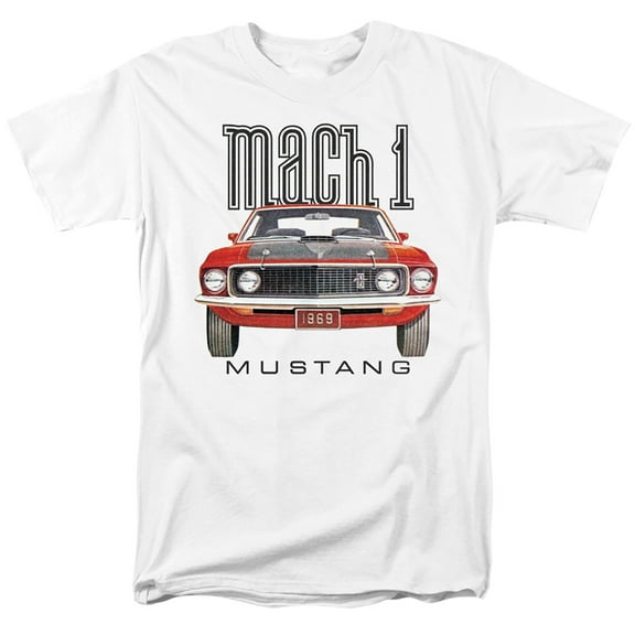Ford Mustang 69 Mach 1 S/S Adult 18/1 T-Shirt White