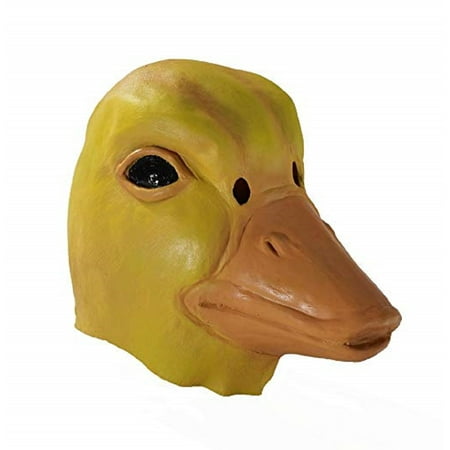 Adult Duck Mask Deluxe Latex Yellow Farm Bird Animal Costume Accessory Halloween