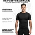 thumbnail image 6 of Exxact Sports Men’s BJJ Rash Guard Short Sleeve, IBJJF Ranked No Gi Jiu Jitsu Compression Shirt for MMA Grappling & Training - (Black, A2XL), 6 of 7