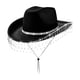 thumbnail image 1 of Sombrero de vaquero elegante Yuyangstore con correa ajustable para la barbilla Negro, 1 of 8